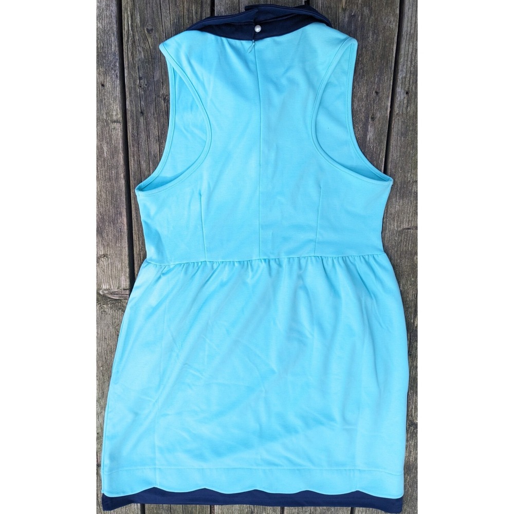 Vera Fishbaugh Sleeveless Teal Blue Dress Women's Large Casual A Line Pockets - Picture 5 of 7